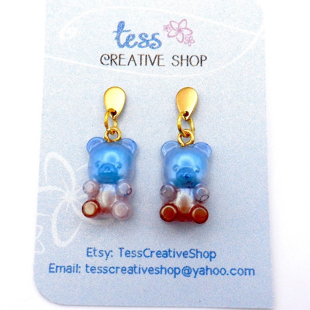 Small Resin Bears Earrings NEW